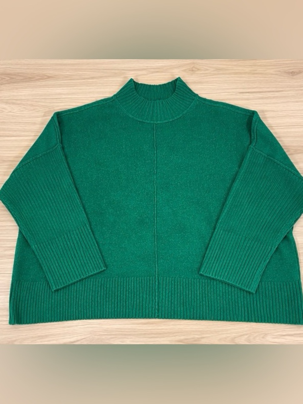 Simply Vera Vera Wang Luxe Cashmere Blend Mockneck Sweater XXL Green